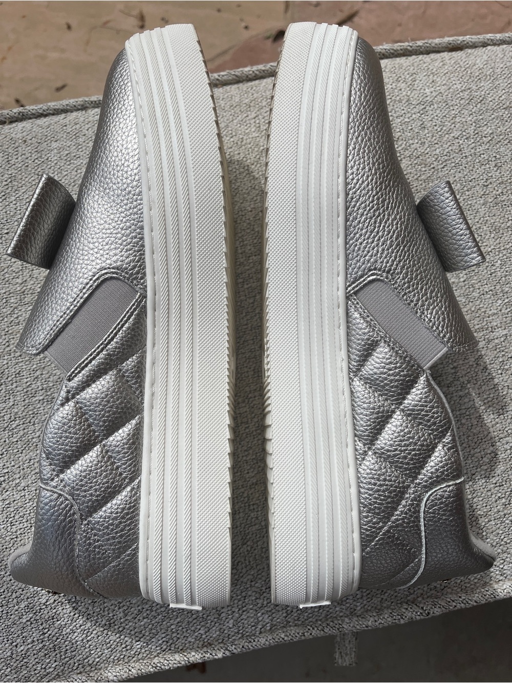 2 Pairs of Joy Mangano Slip-On Sneakers with Decorative Bow - Picture 4 of 5